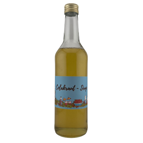 Colakraut Sirup in einer 500ml Glasflasche aus der Augenschmauserei.